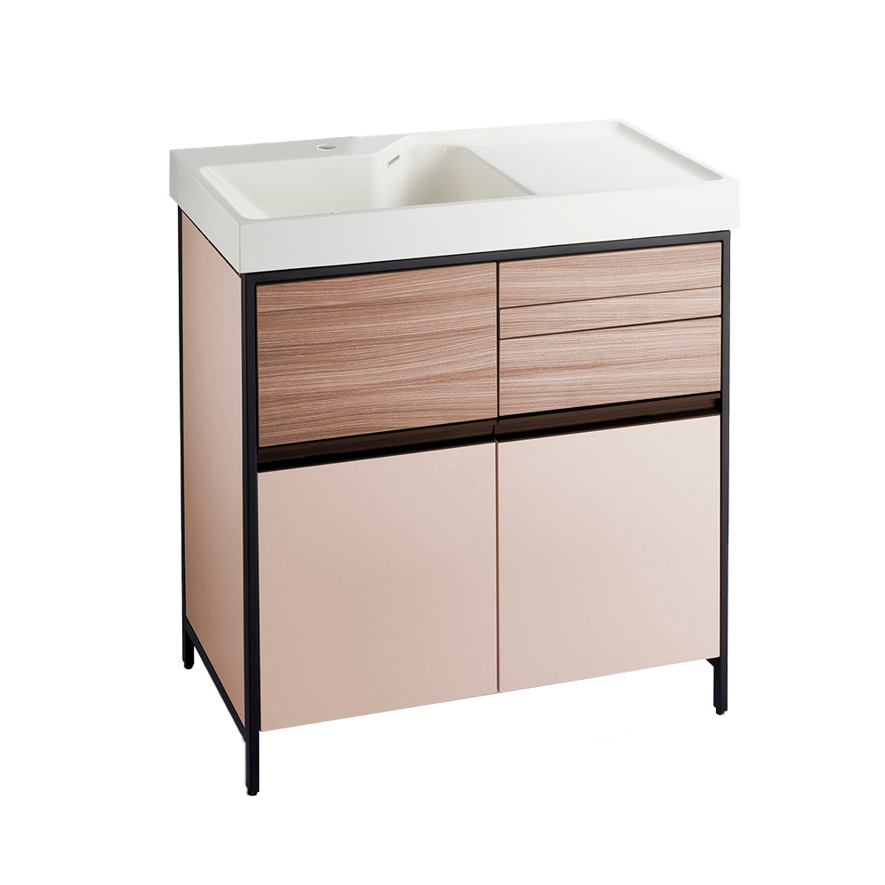 Maxispace 2.0 浴室收納櫃 80公分 - 奶茶色 (面盆+浴櫃+壓克力配件)